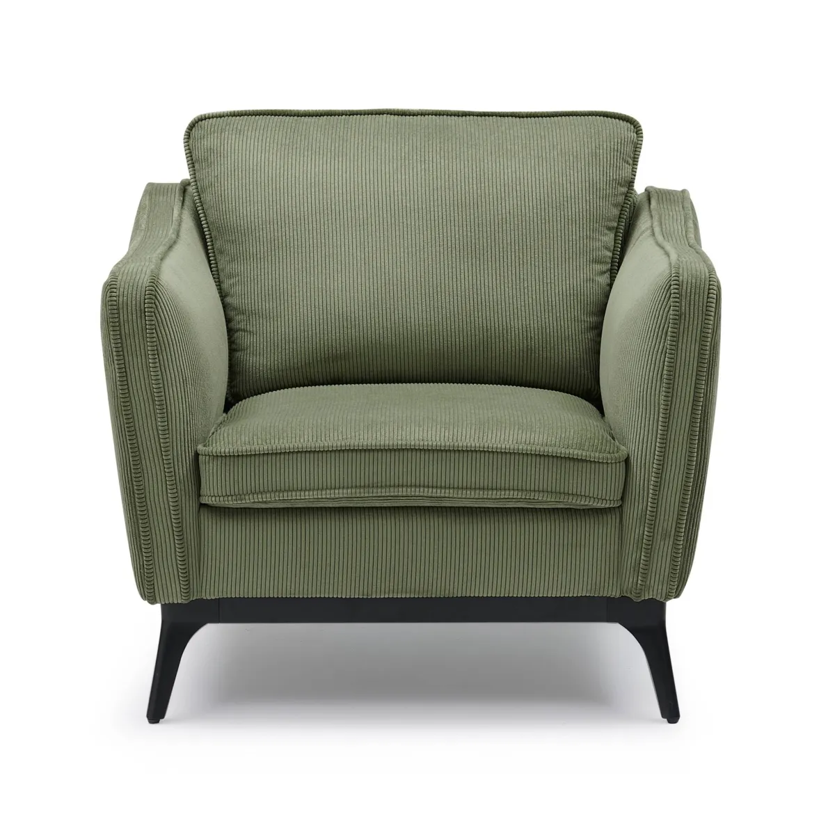 Poltrona in velluto a coste (Seduta 45 cm) Owen Verde pino