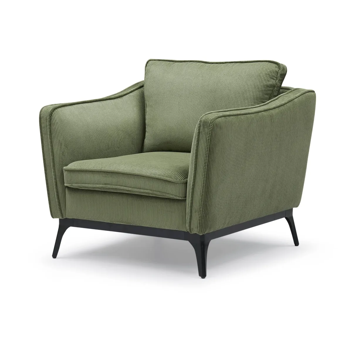 Poltrona in velluto a coste (Seduta 45 cm) Owen Verde pino