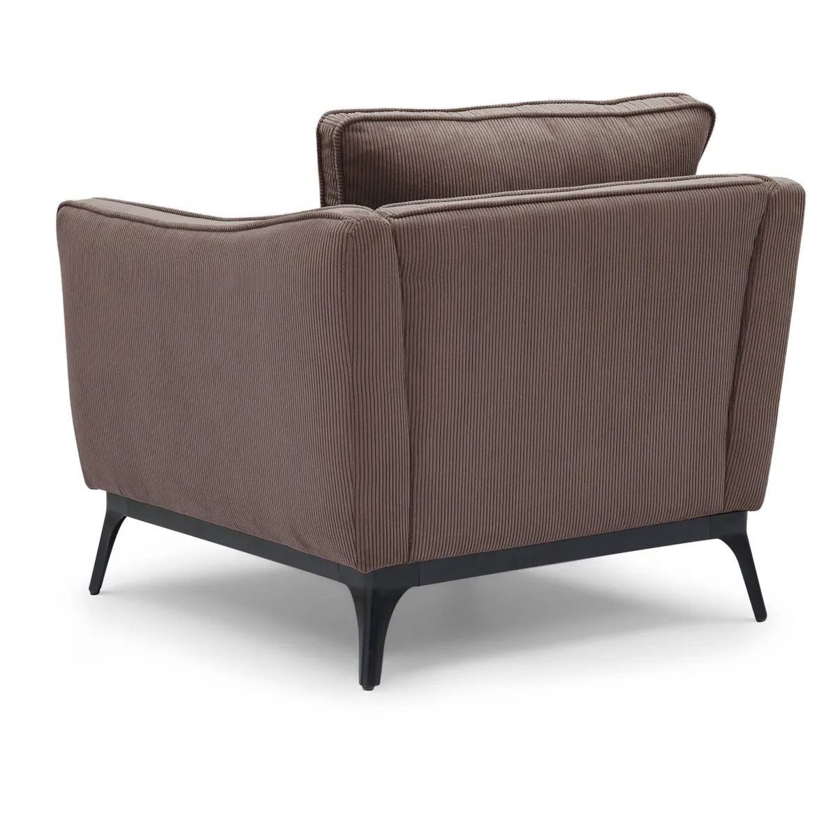 Poltrona in velluto a coste (seduta 45 cm) Owen Cioccolato