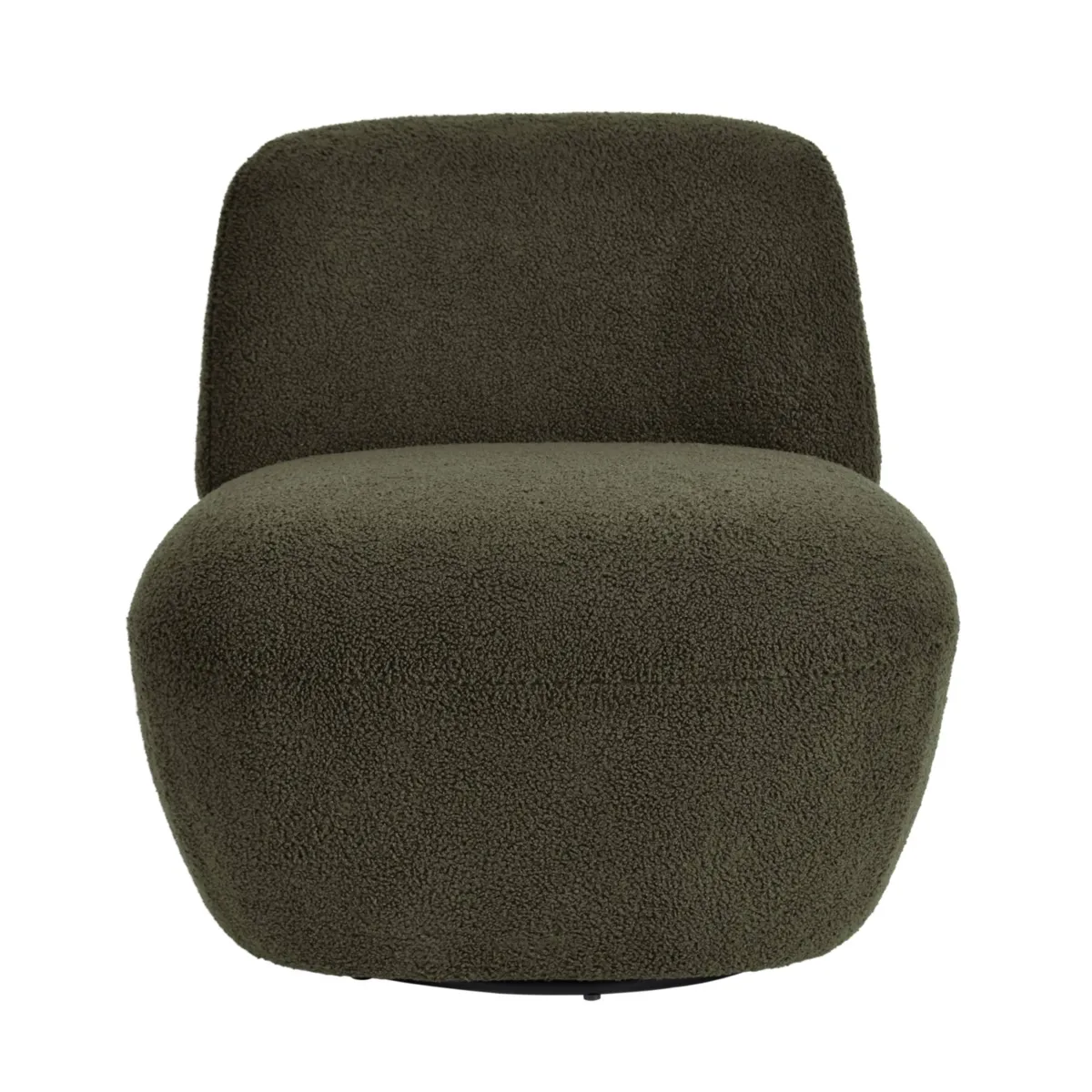 Poltrona girevole in bouclé (seduta 45 cm) Nyxor Verde scuro