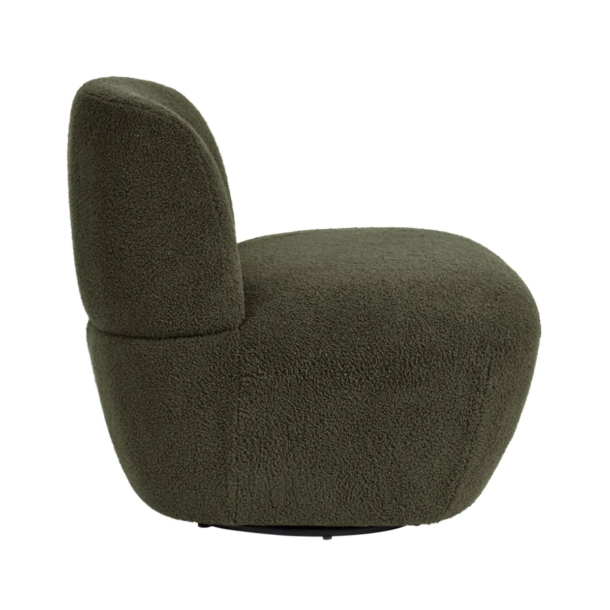 Poltrona girevole in bouclé (seduta 45 cm) Nyxor Verde scuro