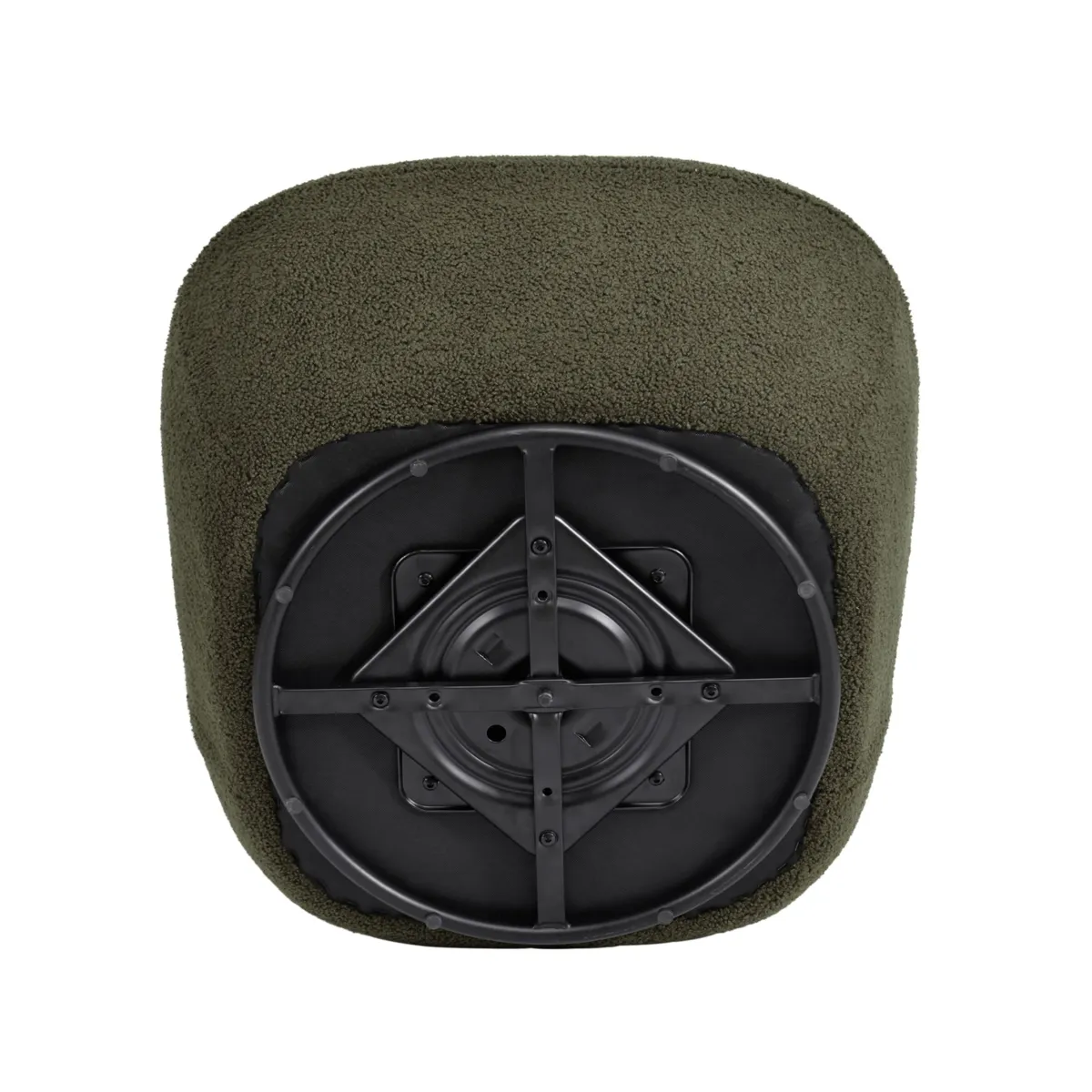 Poltrona girevole in bouclé (seduta 45 cm) Nyxor Verde scuro