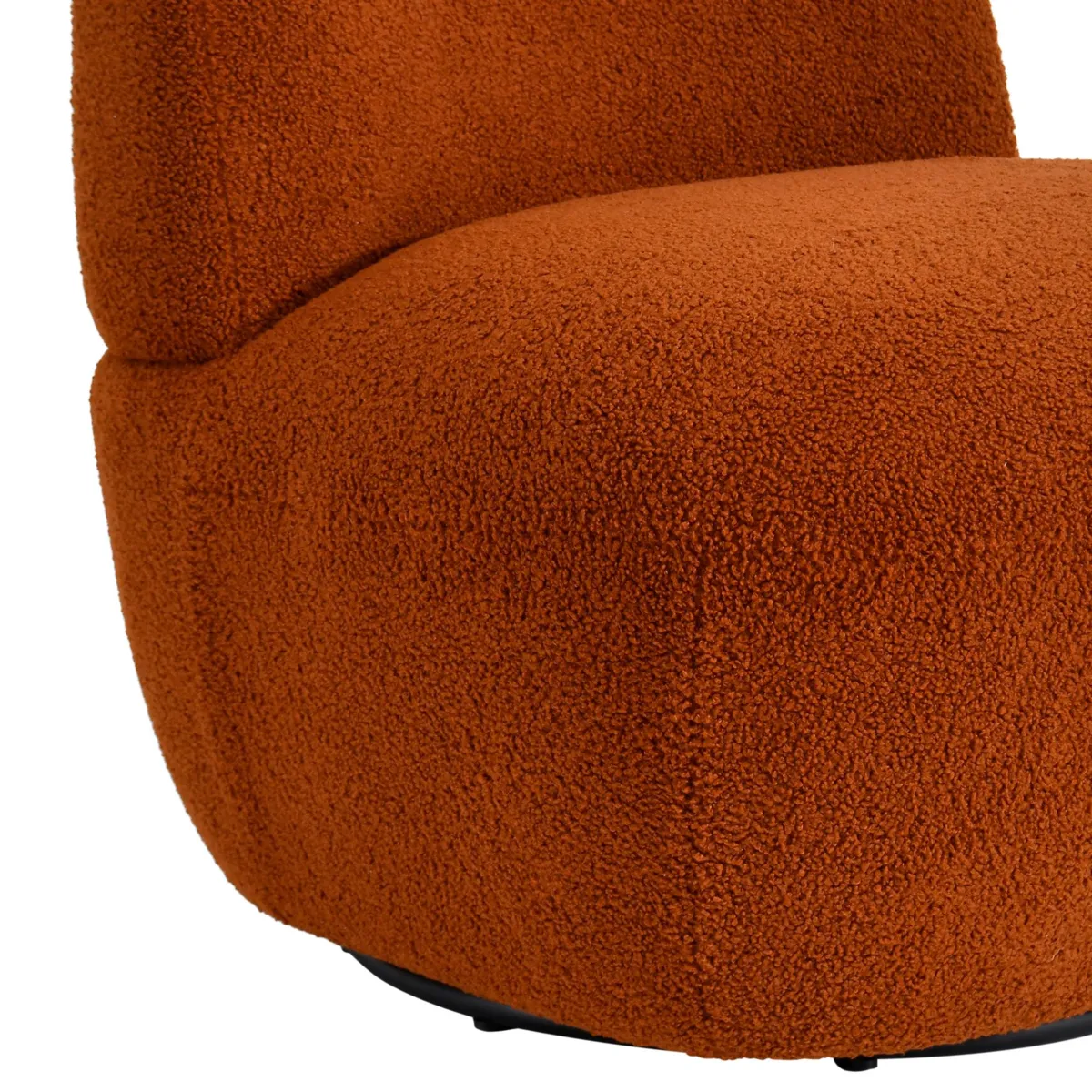 Poltrona girevole in bouclé (seduta 45 cm) Nyxor Terracotta