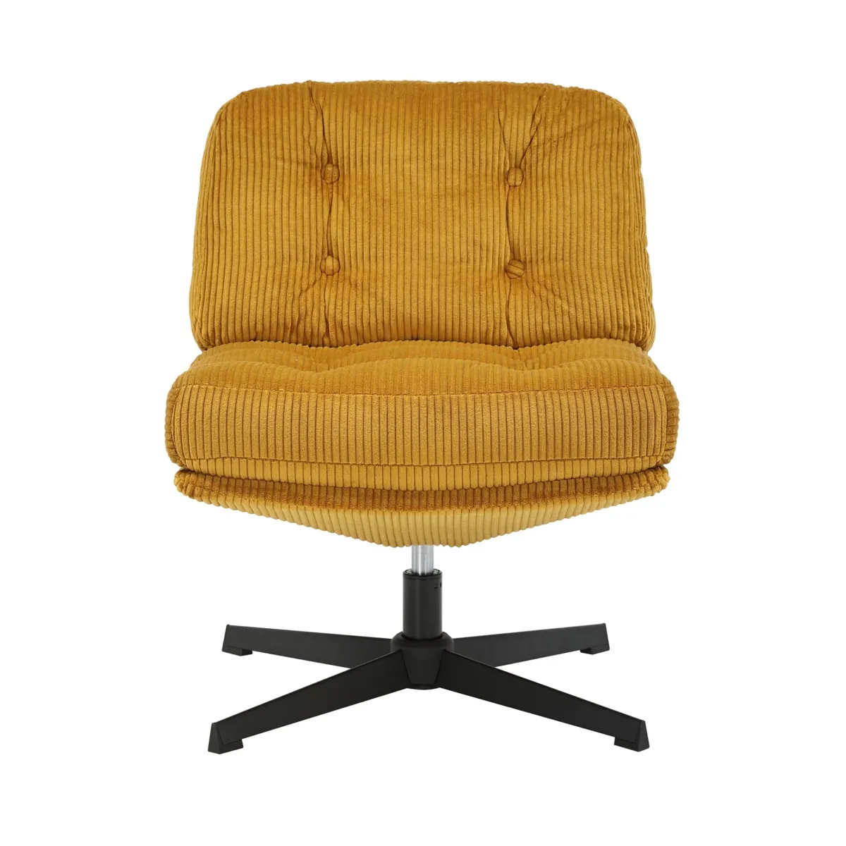 Poltrona girevole in velluto a coste (seduta 46 cm) Kult Miele