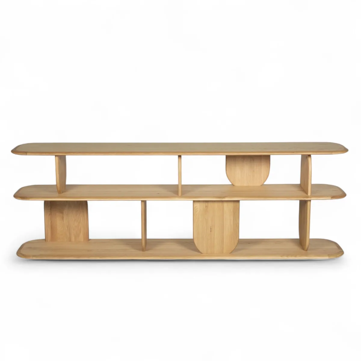 Bibliothèque design 3 étagères chêne massif (200 x 66 cm) Kest Naturel