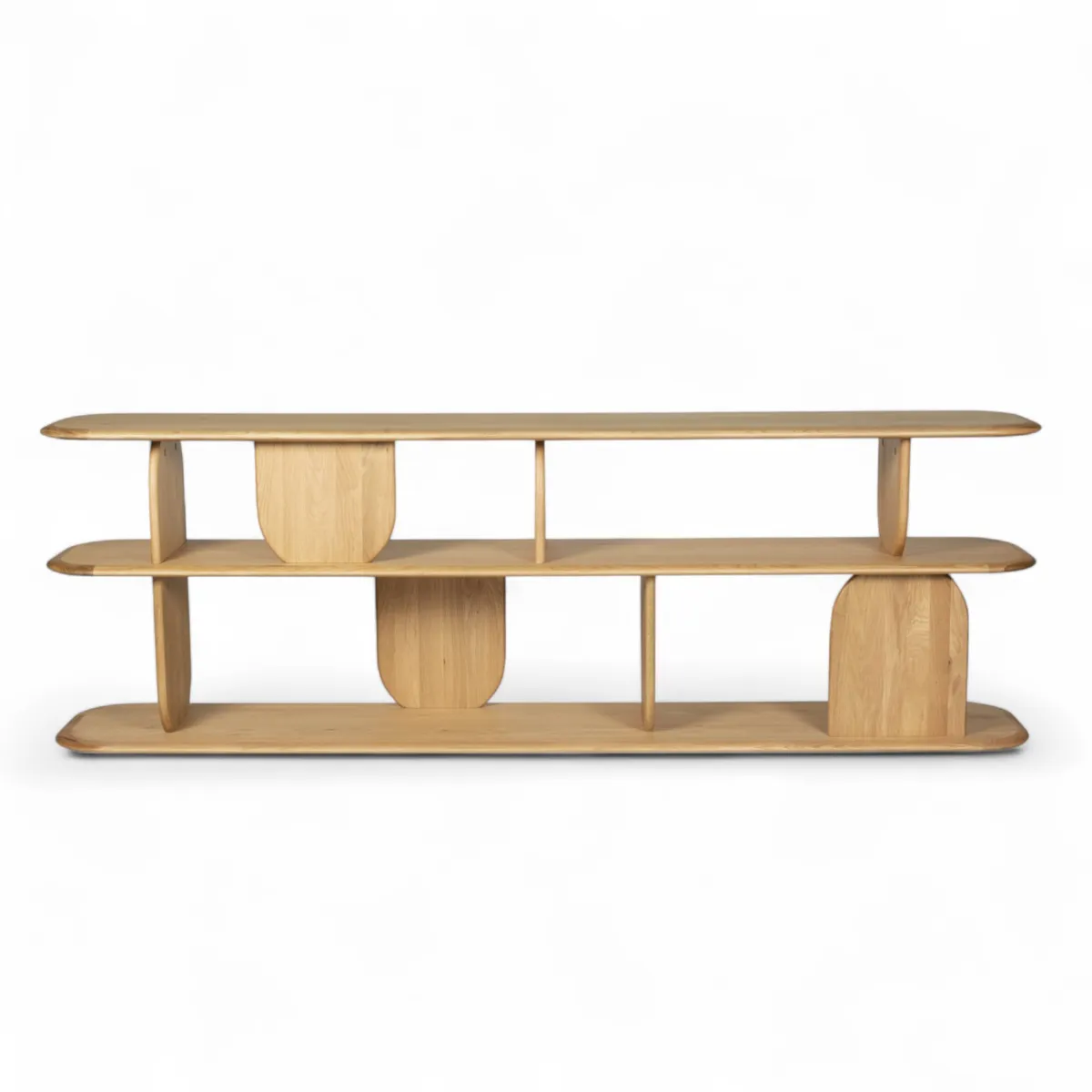 Bibliothèque design 3 étagères chêne massif (200 x 66 cm) Kest Naturel