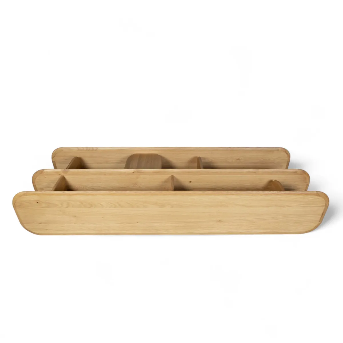 Bibliothèque design 3 étagères chêne massif (200 x 66 cm) Kest Naturel