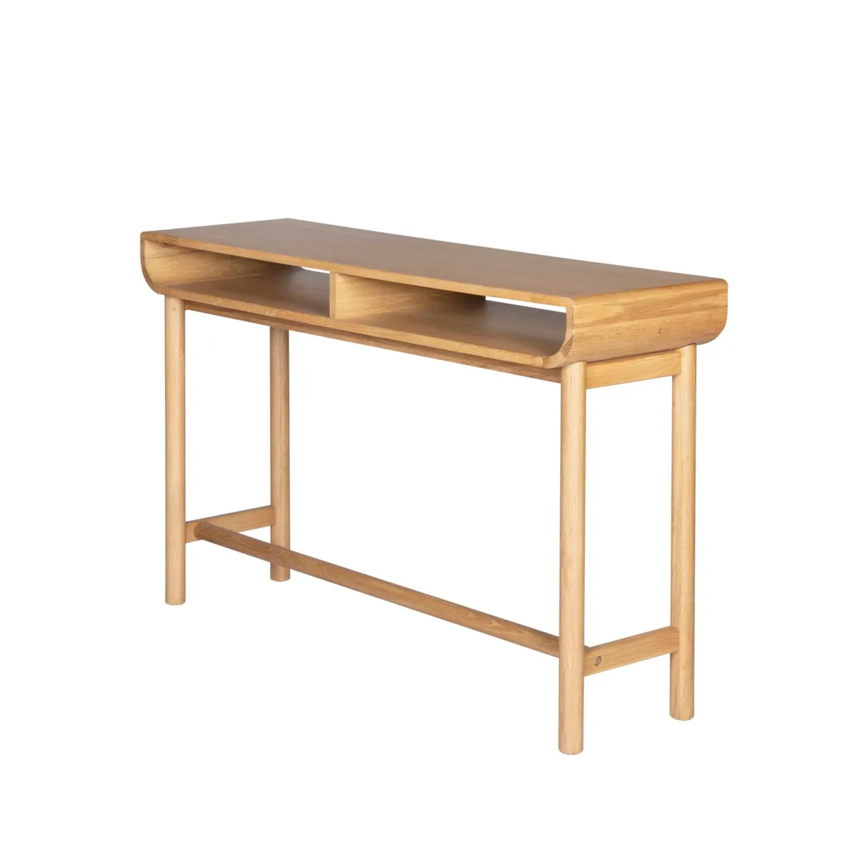 Console 2 niches chêne massif (120 x 76 cm) Tulum Naturel