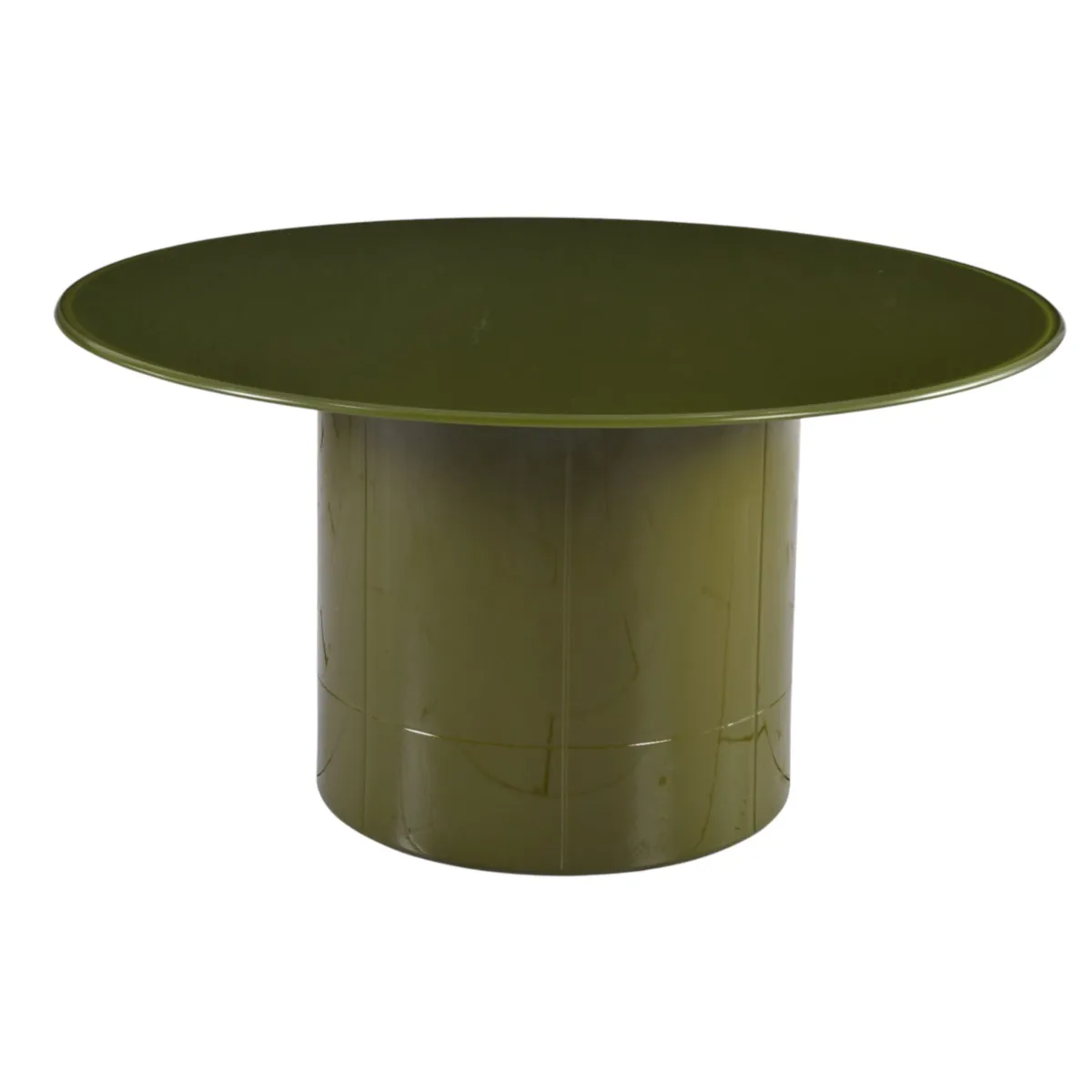 Tavolino rotondo in vetro e MDF (H42 cm) Jila Verde
