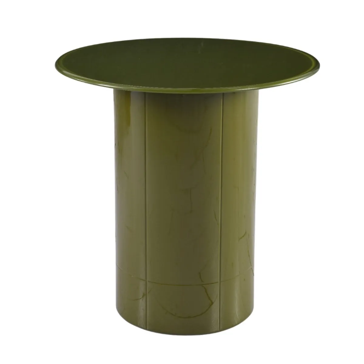Tavolino rotondo in vetro e MDF (H51 cm) Jila Verde