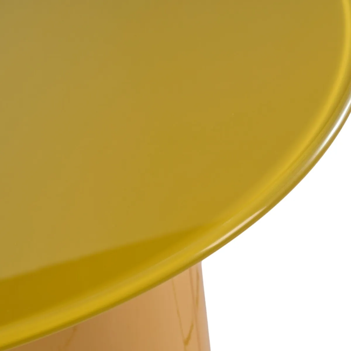 Tavolino rotondo in vetro e MDF (H51 cm) Jila Giallo