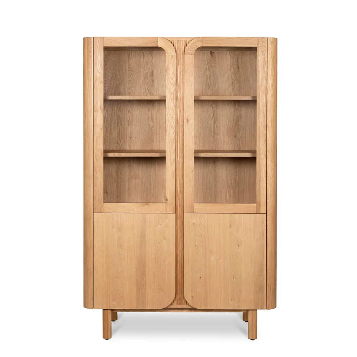 Vetrina 4 ante in rovere massiccio (120 x 190 cm) Oakland Naturale