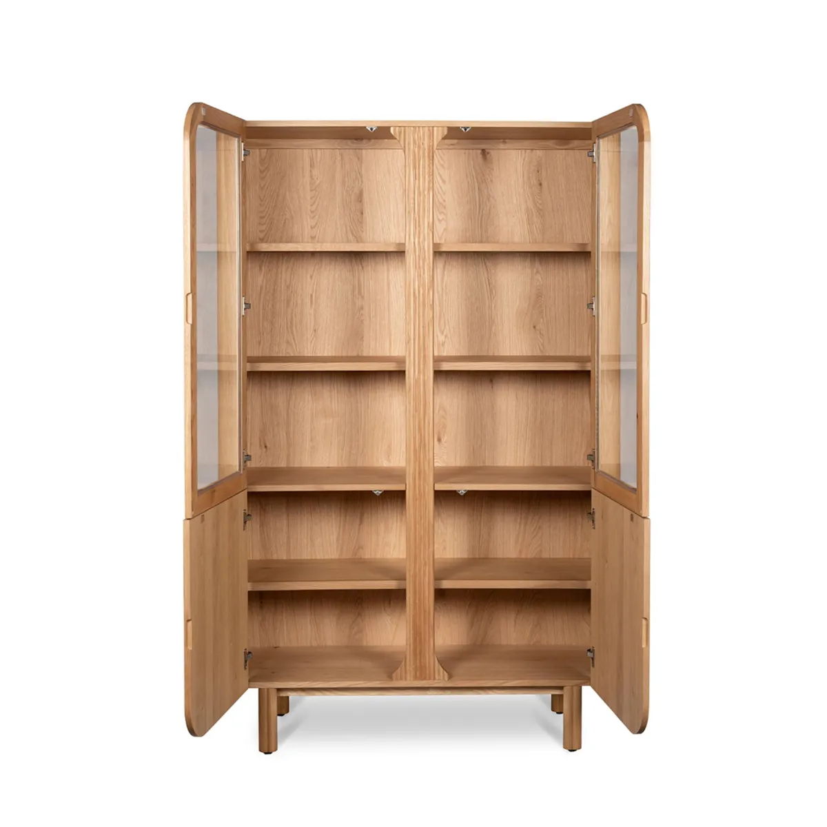 Vetrina 4 ante in rovere massiccio (120 x 190 cm) Oakland Naturale