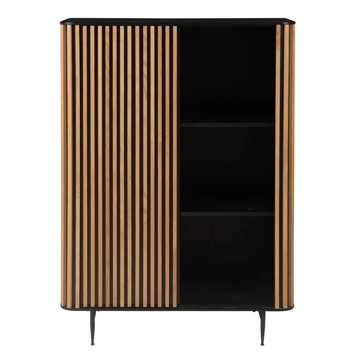 Buffet haut 3 niveaux chêne massif (98 x 135 cm) Rytm Noir