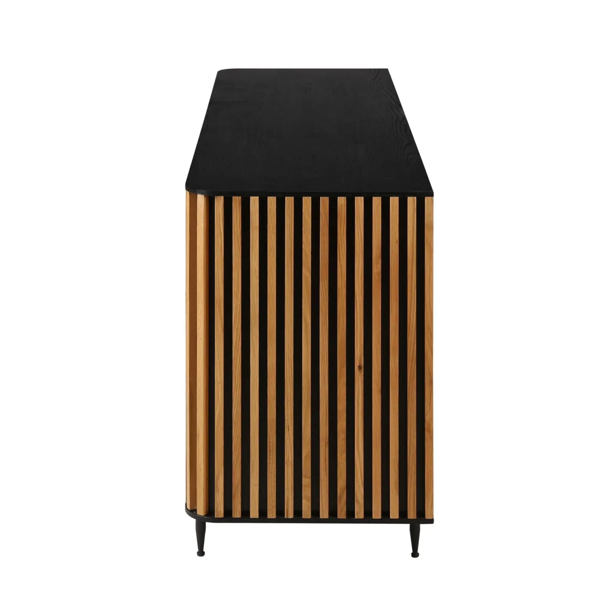 Madia 3 ante in rovere massiccio e metallo (159 x 76 cm) Rytm Nero