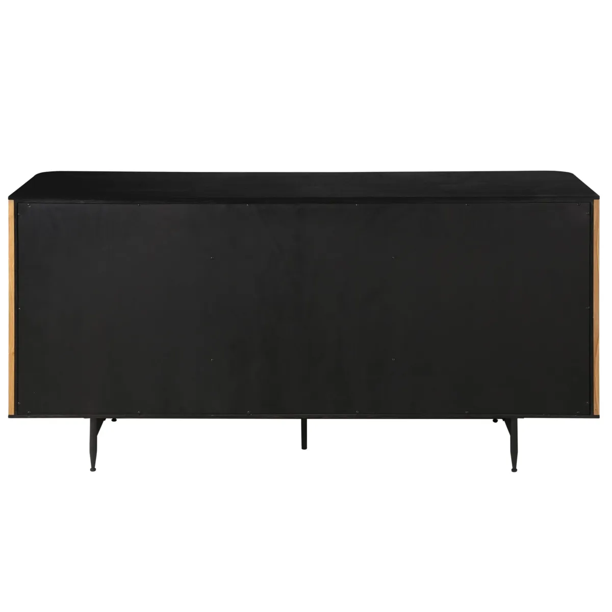 Buffet 3 portes chêne massif et métal (159 x 76 cm) Rytm Noir