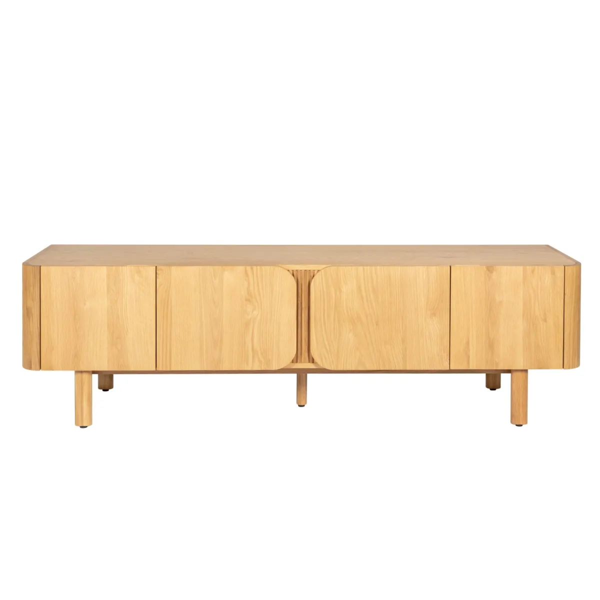Meuble télé 4 portes chêne massif (180 x 55 cm) Oakland Naturel