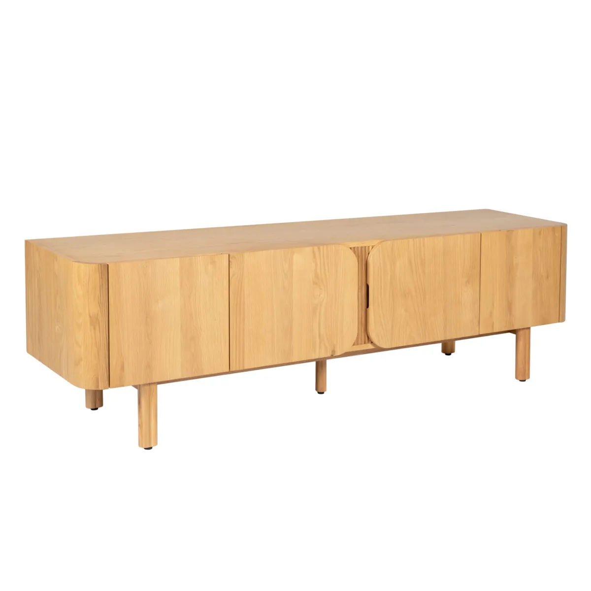 Mobile TV 4 ante in rovere massiccio (180 x 55 cm) Oakland Naturale