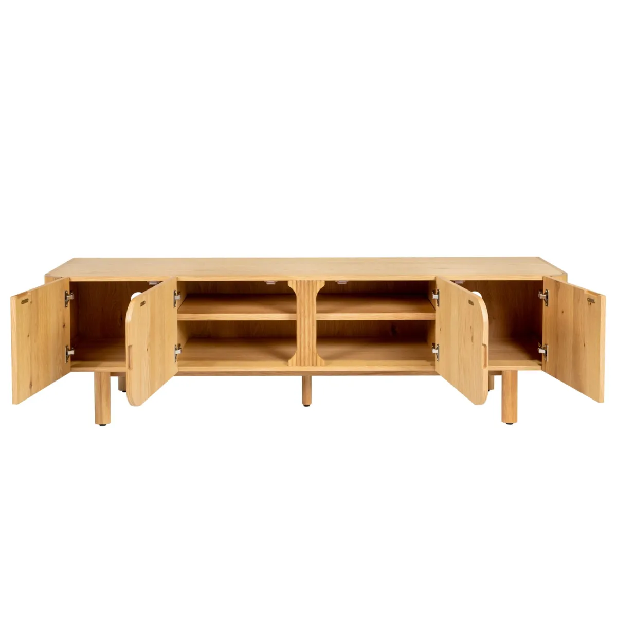 Meuble télé 4 portes chêne massif (180 x 55 cm) Oakland Naturel