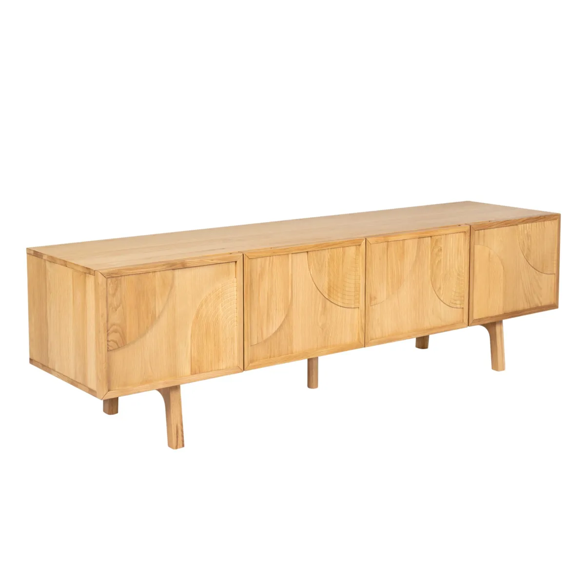 Mobile TV 4 ante in rovere (180 x 55 cm) Olys Naturale