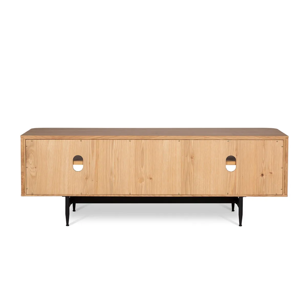 Meuble télé 4 niches chêne massif (130 x 42 cm) Rytm Naturel