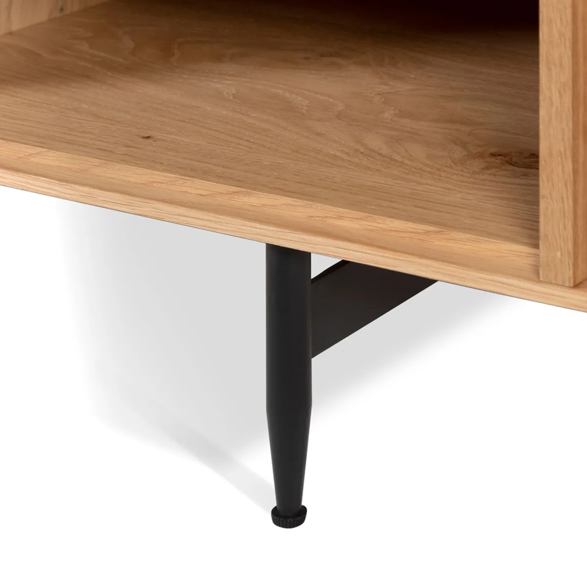 Meuble télé 4 niches chêne massif (130 x 42 cm) Rytm Naturel
