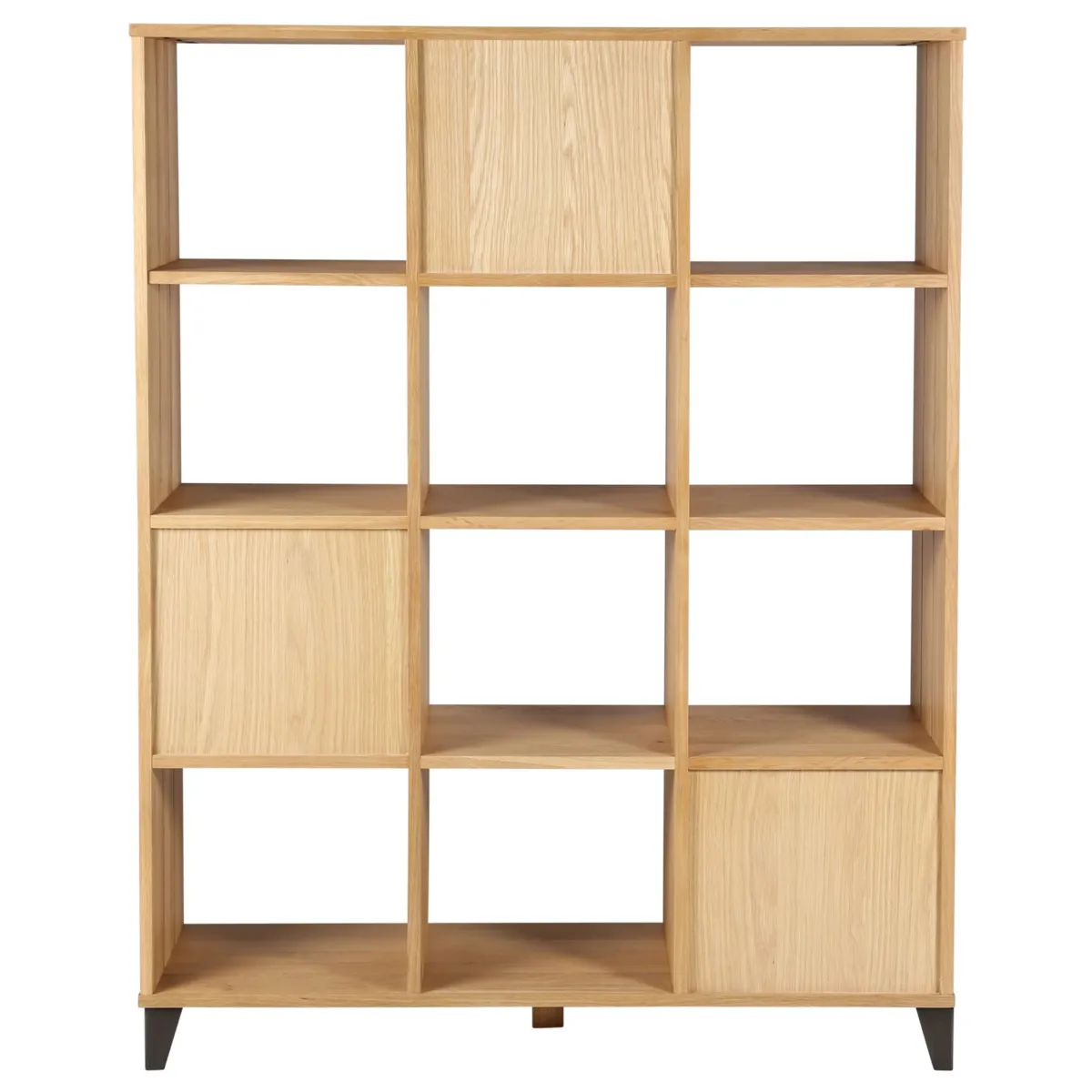 Libreria 12 scomparti in rovere e metallo (125 x 160 cm) Bristol Naturale