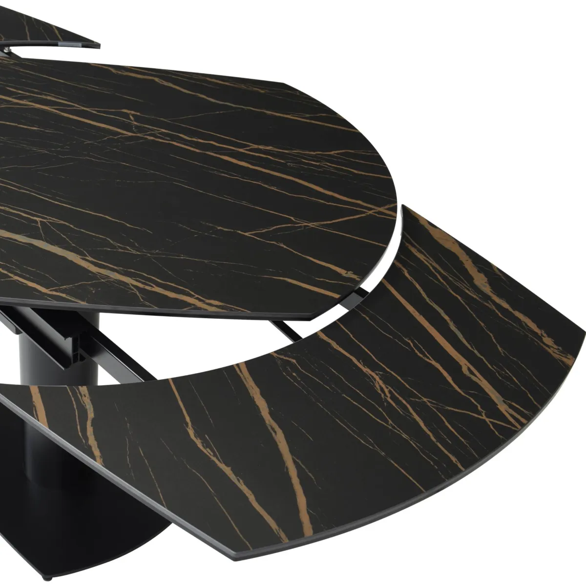 Tavolo rettangolare allungabile con prolunga in ceramica (120 cm) Kryo Nero