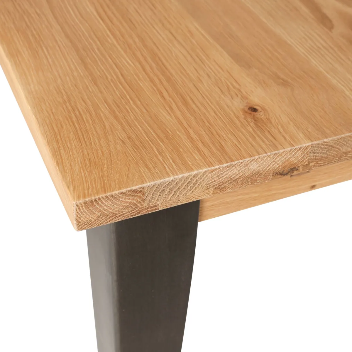 Tavolo rettangolare allungabile in rovere massello e metallo (200 cm) Bristol Naturale