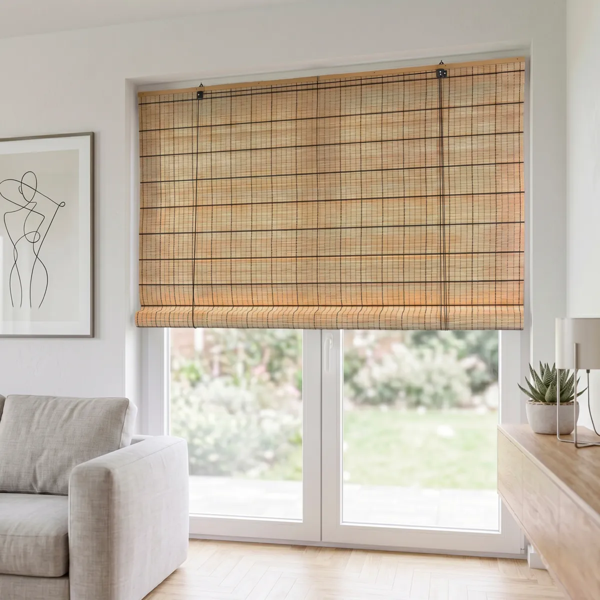 Tenda a rullo con bastoncini di bambù (150 x 180 cm) Bali Marrone