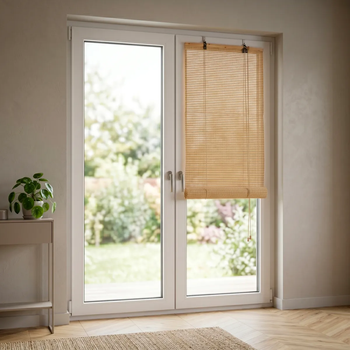 Rolgordijn Bamboestroken (60 x 180 cm) Bambou Beige