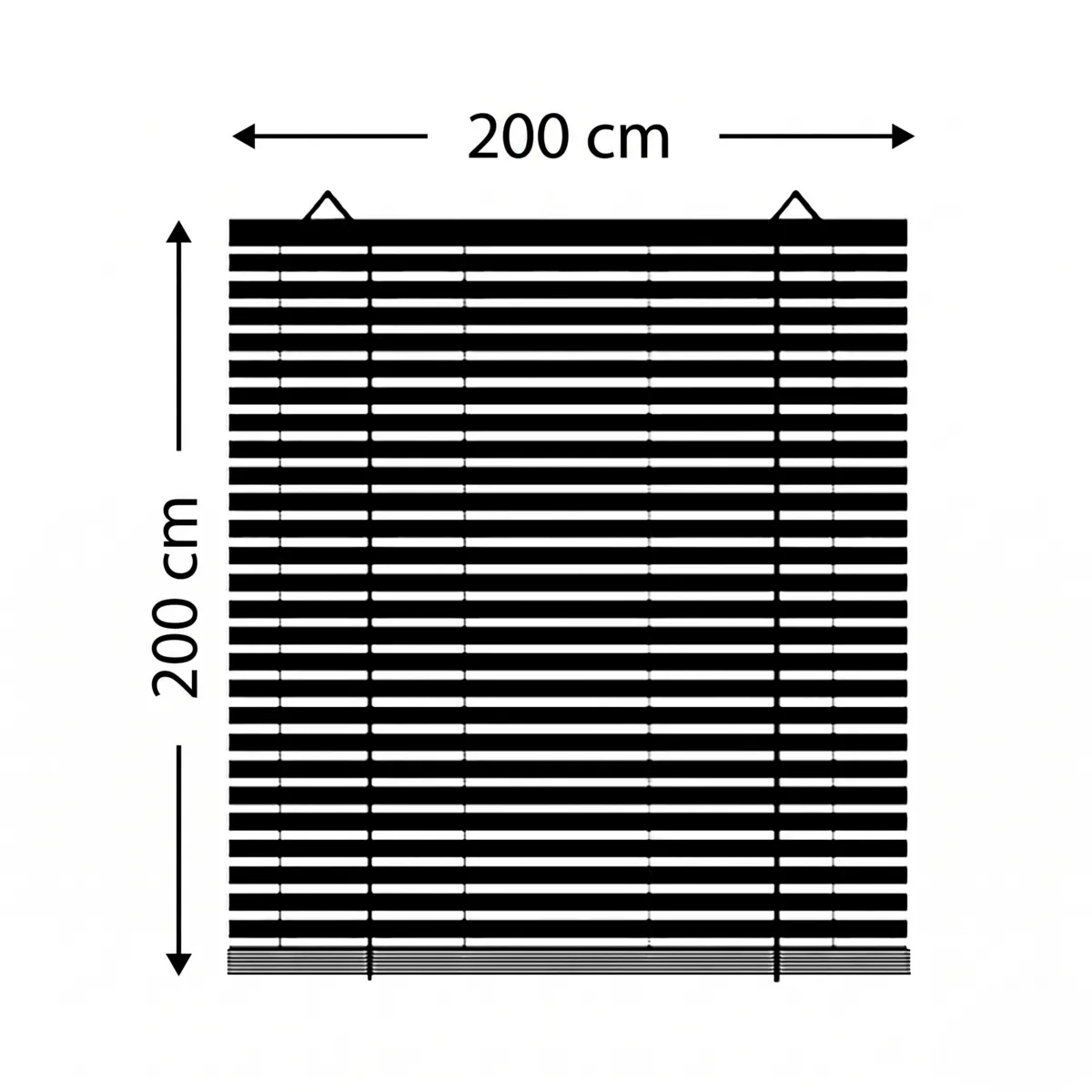 Tenda a rullo a listelli (200 x 200 cm) in Bambù Beige