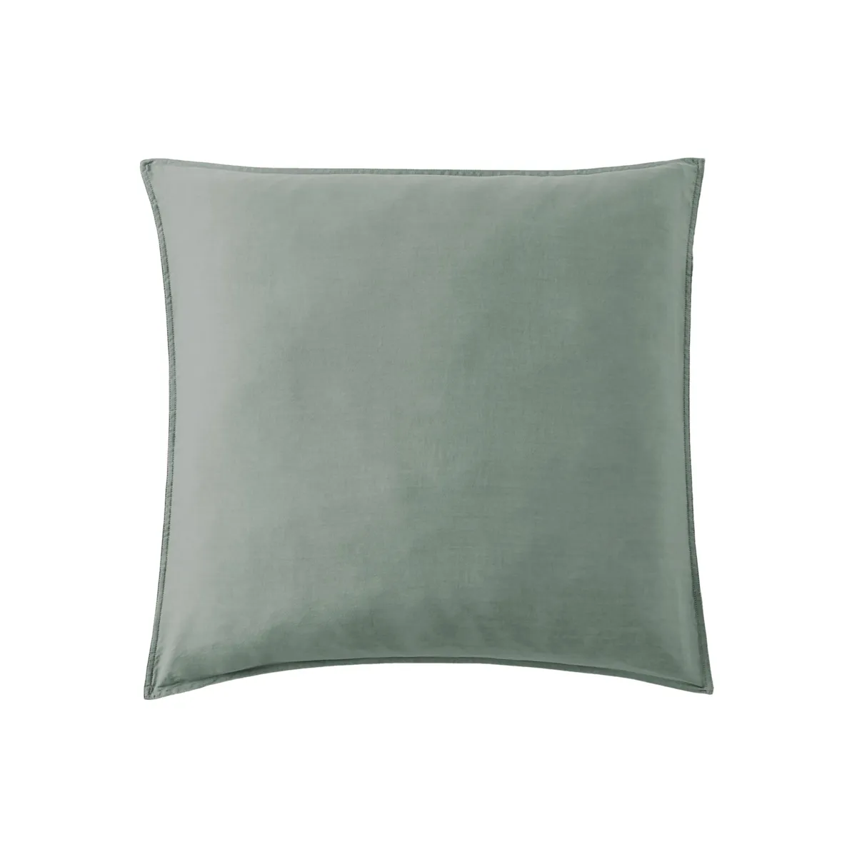 Federa cuscino letto quadrato lyocell Tencel™ lavato (63 x 63 cm) Olivia Verde eucalipto