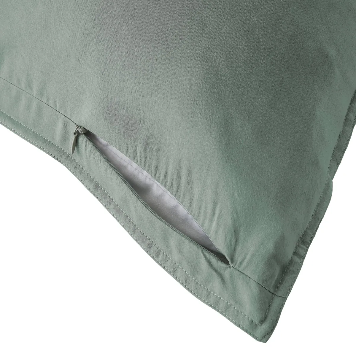 Federa cuscino letto quadrata in lyocell Tencel™ lavato (80 x 80 cm) Olivia Verde eucalipto