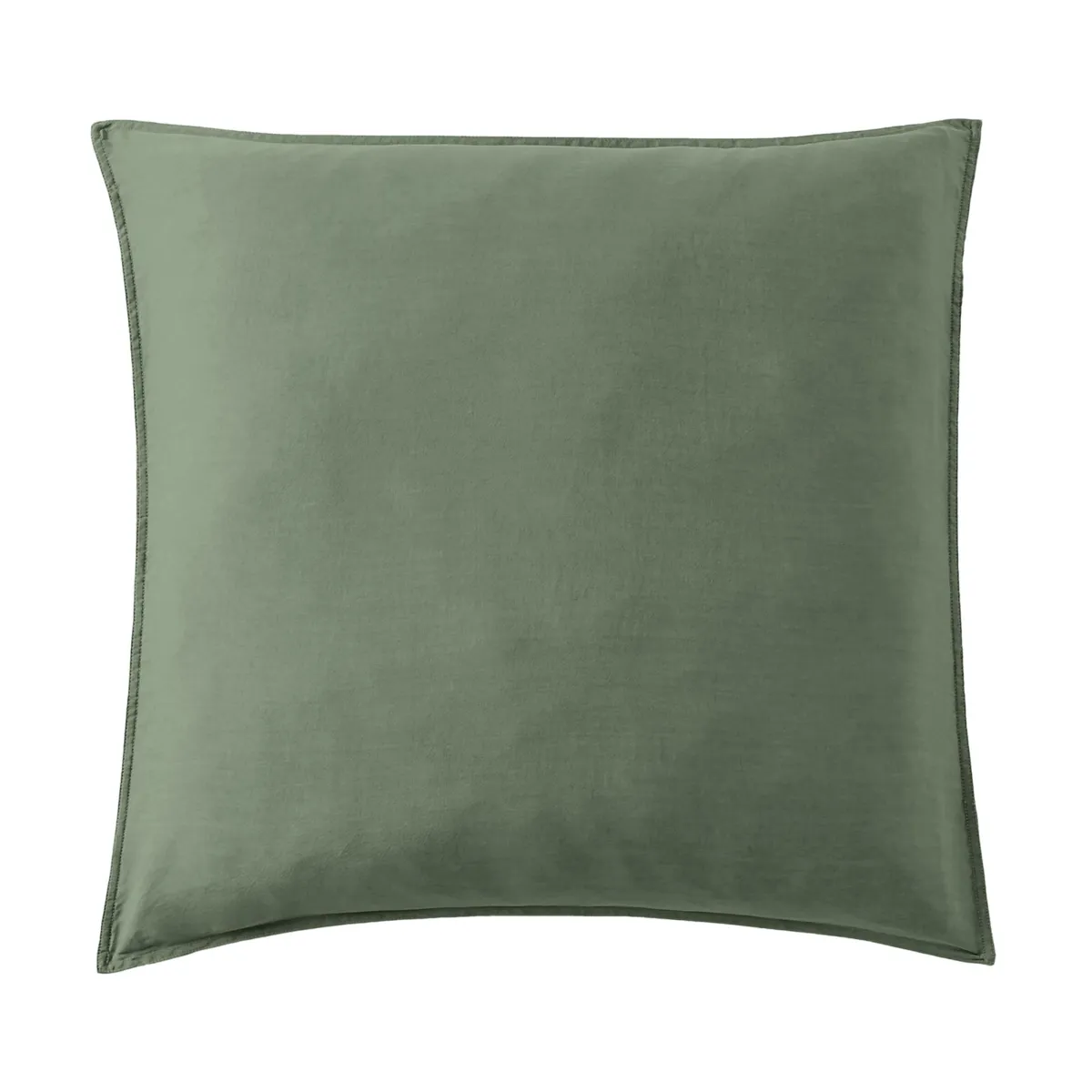 Federa cuscino letto quadrato lyocell Tencel™ lavato (80 x 80 cm) Olivia verde rosmarino