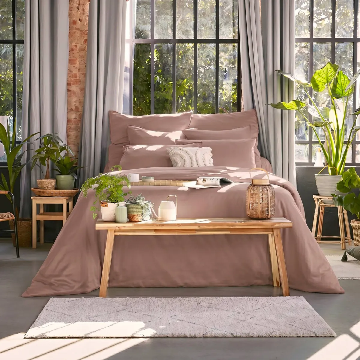 Housse de couette lyocell Tencel™ lavé (260 x 240 cm) Olivia Rose blush