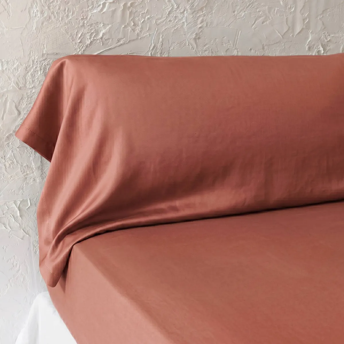 Cuscino a rullo in lyocell Tencel™ lavato Olivia Terracotta (27 x 185 cm)
