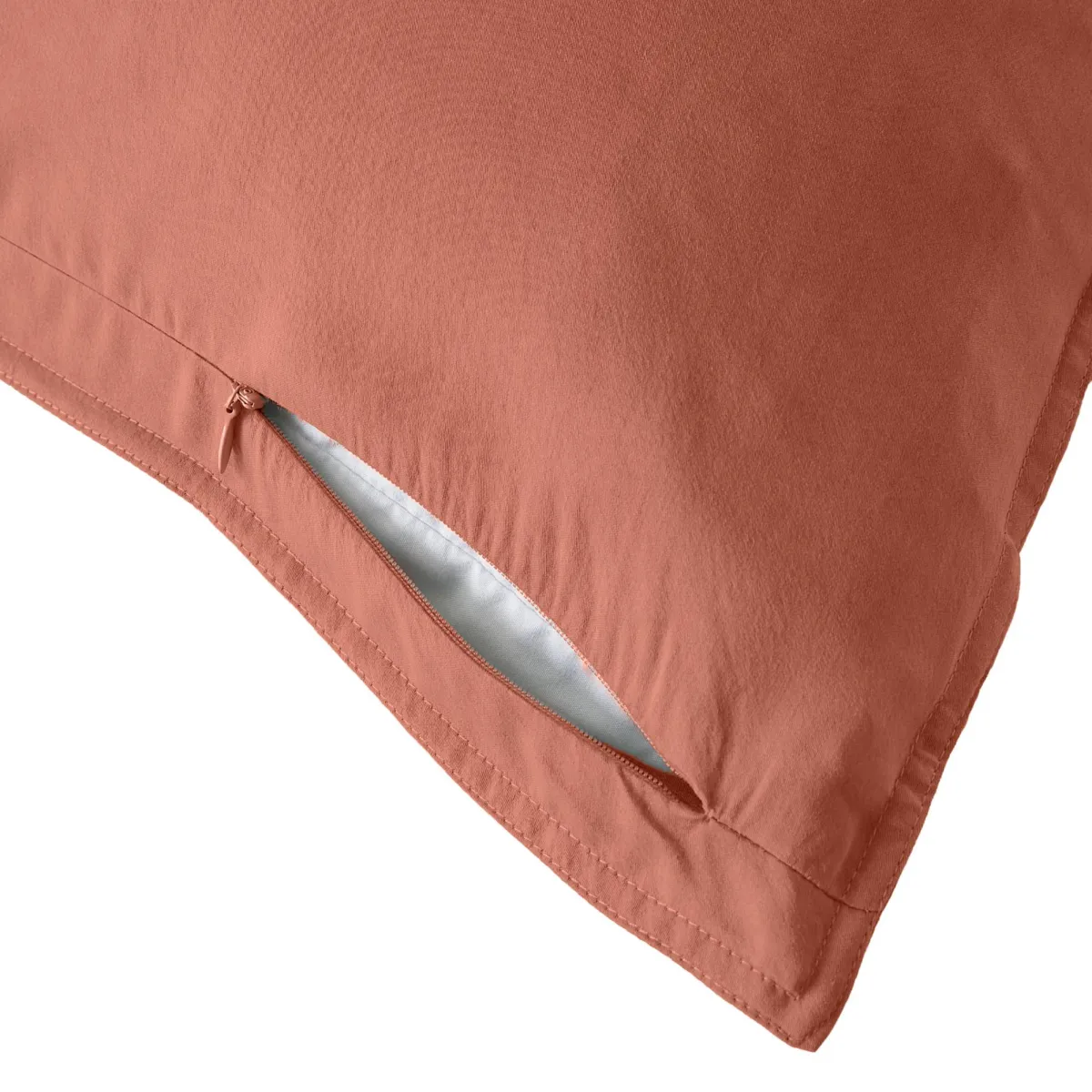 Federa cuscino letto quadrata lyocell Tencel™ lavato (63 x 63 cm) Olivia Terracotta