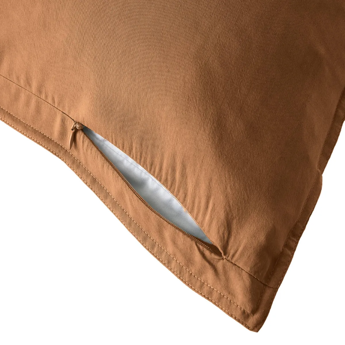 Federa cuscino letto quadrata lyocell Tencel™ lavato (63 x 63 cm) Olivia Camel