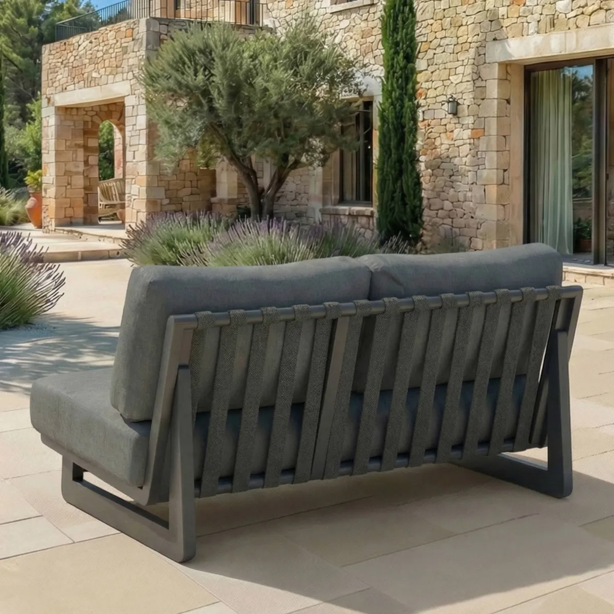 Salon de jardin en aluminium 7 places 6 pcs Long Beach Gris anthracite