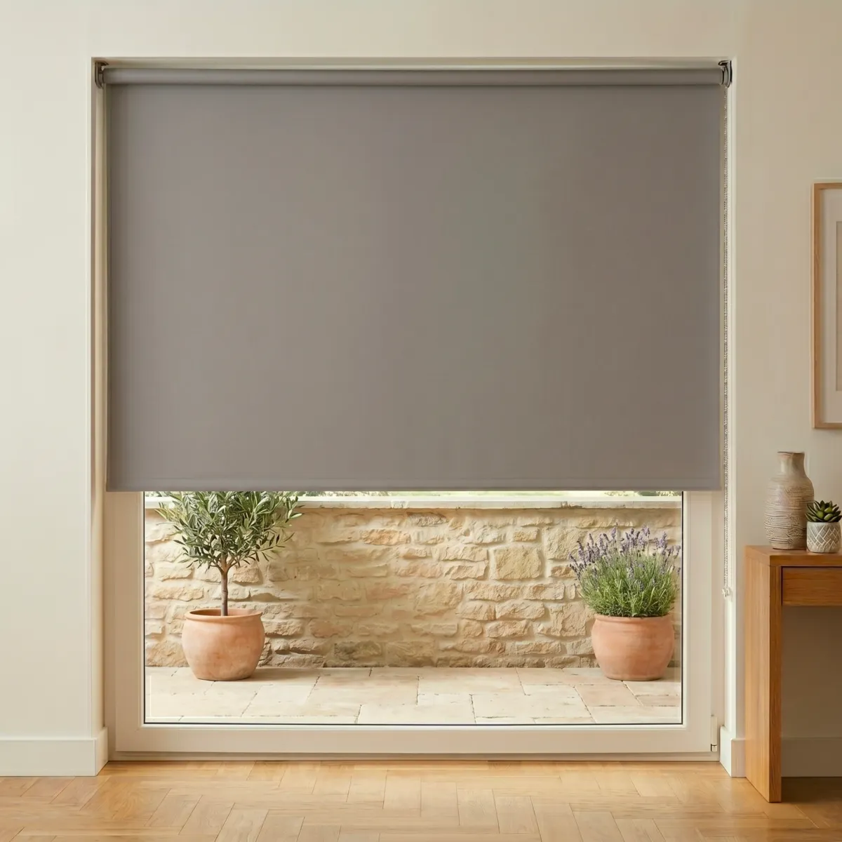 Store enrouleur occultant (210 x 220 cm) Uni Gris 