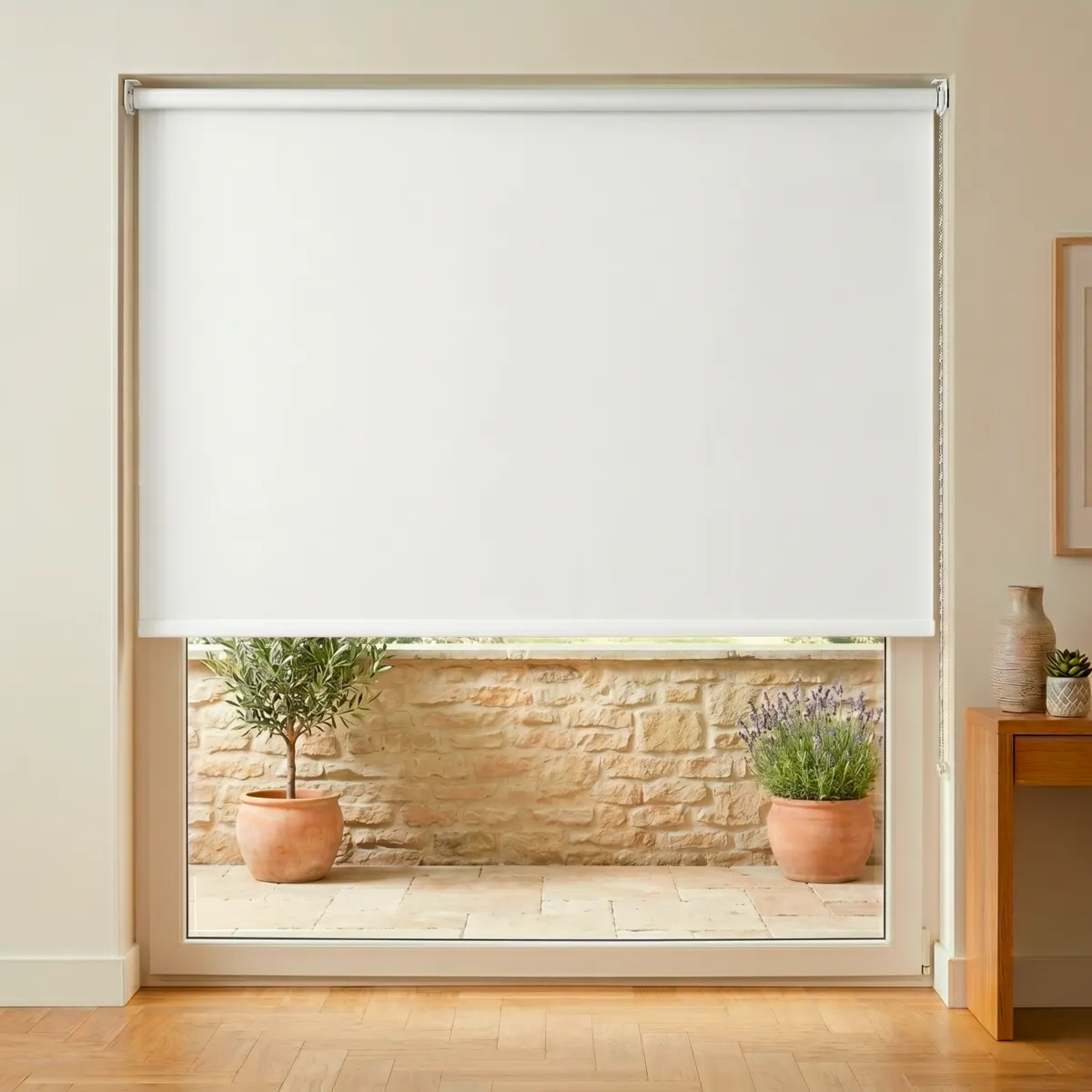 Store enrouleur occultant (180 x 180 cm) Uni Blanc 