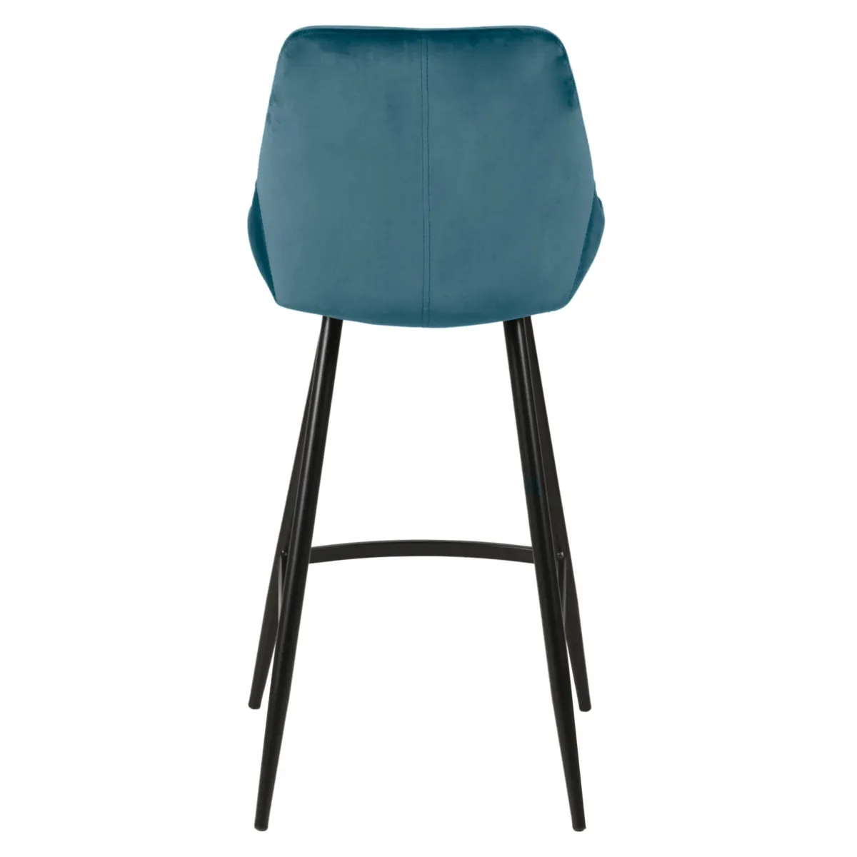 Lot de 2 chaises îlot central avec dossier velours (Assise 67cm) Juno Bleu