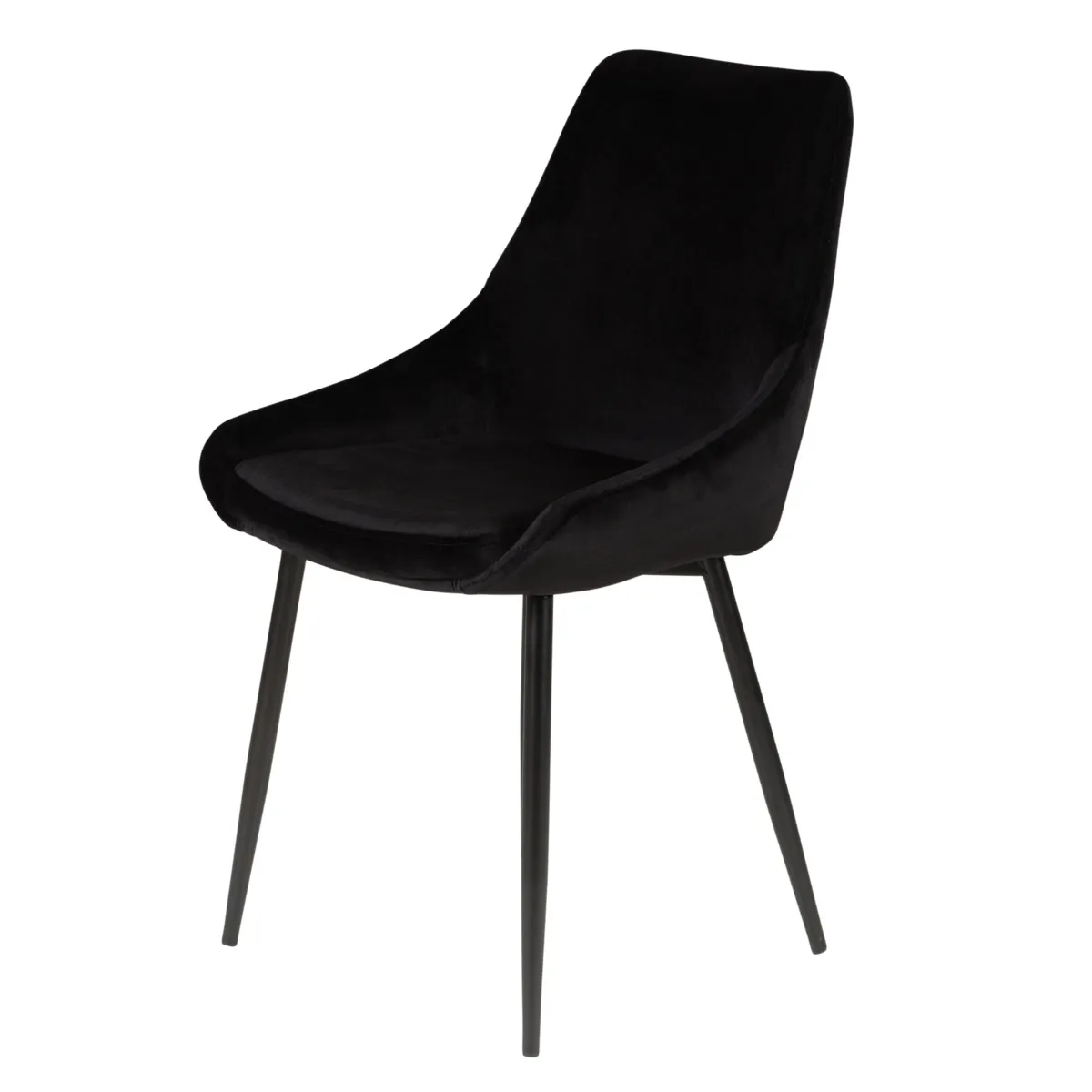 Set di 2 sedie da pranzo in velluto (seduta 47 cm) Juno Verde Nero