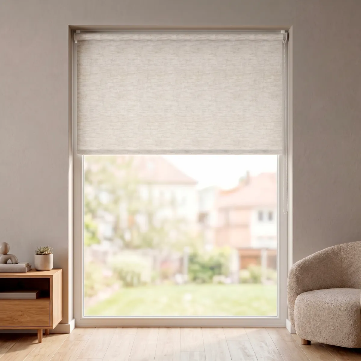Store enrouleur occultant (180 x 180 cm) Elio Beige chiné