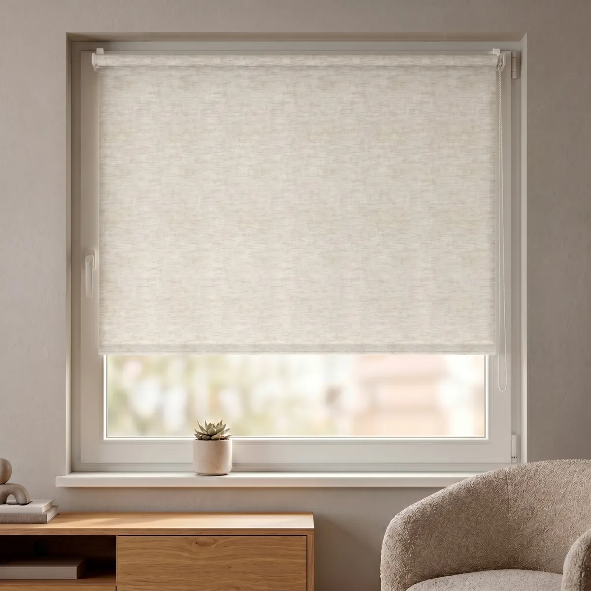 Tenda a rullo oscurante (75 x 150 cm) Elio Beige mélange