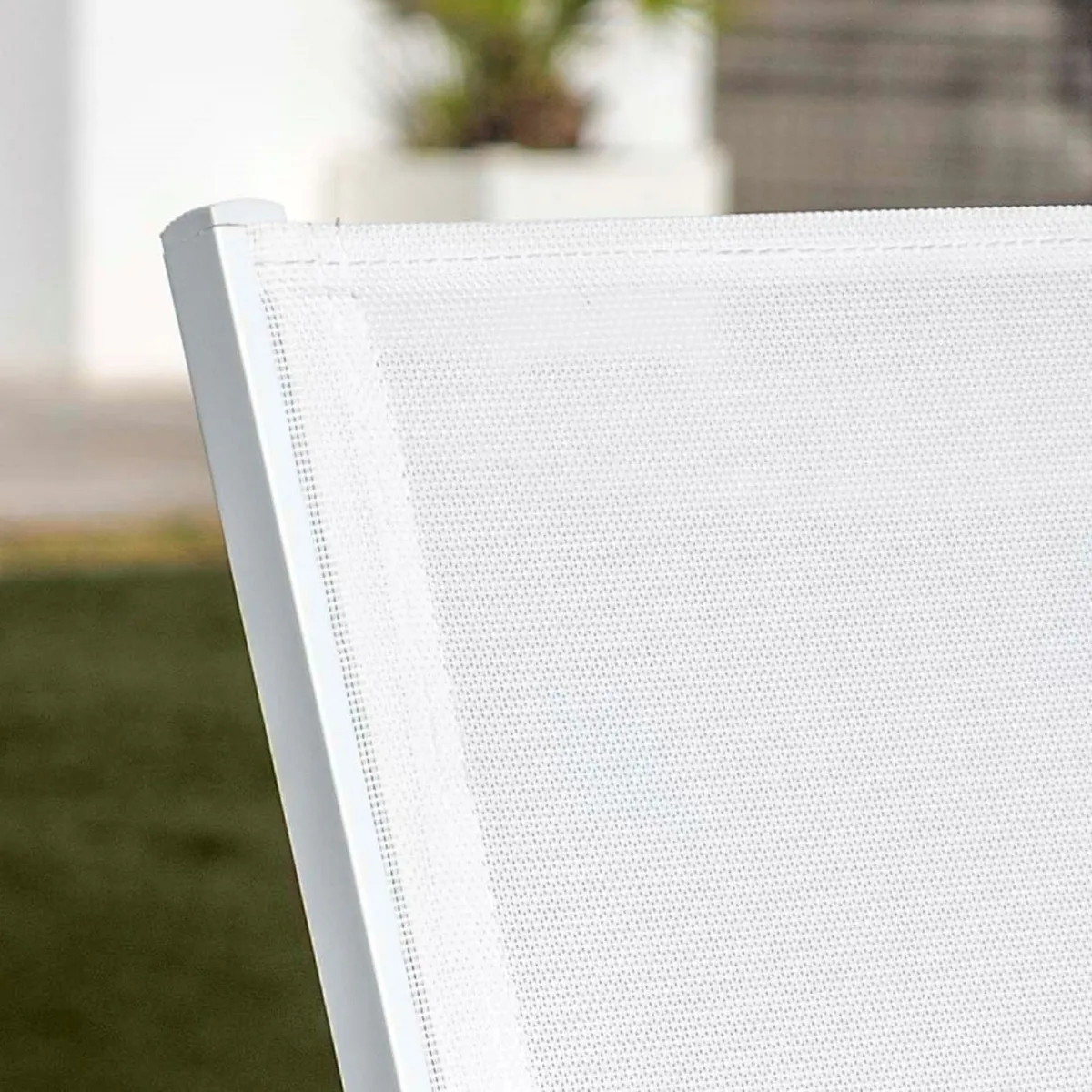 Silla de jardín con reposabrazos alu apilable Murano - Blanco 4
