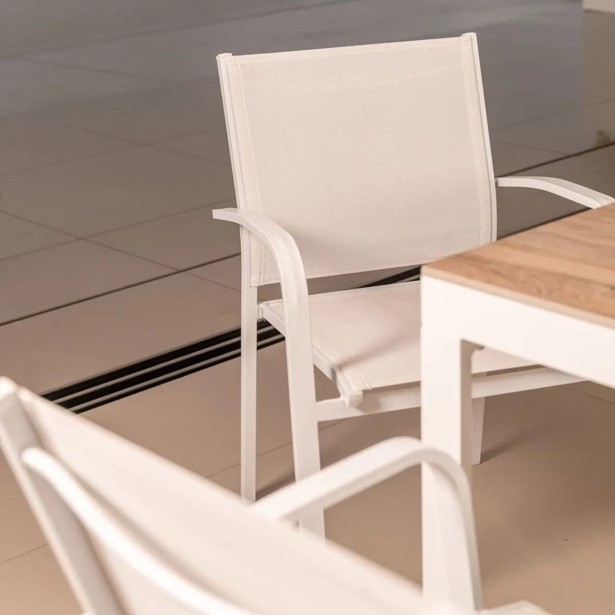 Fauteuil de jardin alu empilable Murano - Blanc 6