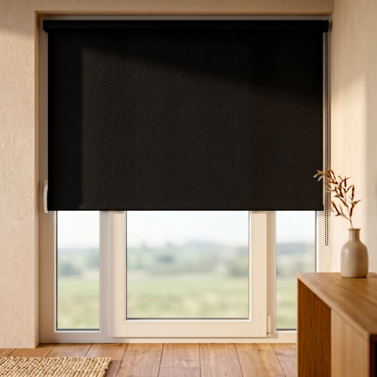 Store enrouleur occultant texturé (180 x 200 cm) Nyx Noir