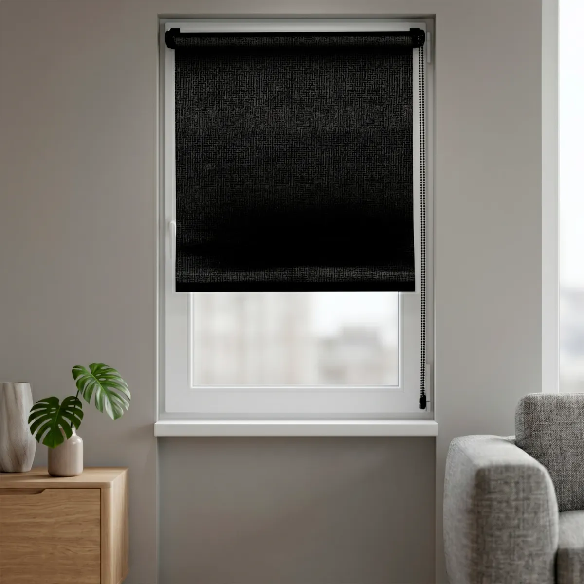 Tenda a rullo oscurante (60 x 90 cm) Lio Nero 